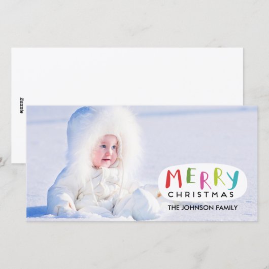 Vrolijk kerstkaartje | met de hand geschreven feestdagenkaart (Voorkant / Achterkant)