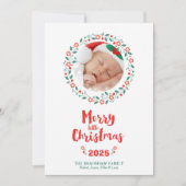 Vrolijk kerstkaartje met Lijst kerstmis Kaart (Voorkant)