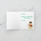Vrolijk kerstkaartje met Snowman Kaart (Binnen)