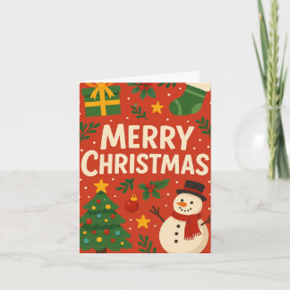Vrolijk kerstkaartje met Snowman Kaart
