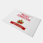 Vrolijk kerstkaartje (rood/klr) deurmat (Schuin)
