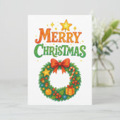 Vrolijk kerstkaartje uitnodiging (Staand voorkant)