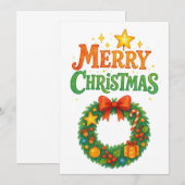 Vrolijk kerstkaartje uitnodiging (Voorkant / Achterkant)