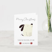 Vrolijk kerstkaartje van de feestdag met een hond feestdagen kaart (Voorkant)