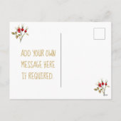 Vrolijk kerstkaartje vogels hulst bessen feestdagenkaart (Achterkant)