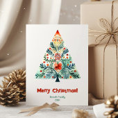 Vrolijk kerstkaartje voor de familie kerstboom kaart