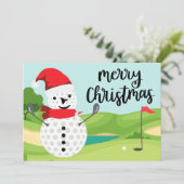 Vrolijk kerstkaartje voor golfer met Snowman Golfe Feestdagenkaart (Staand voorkant)