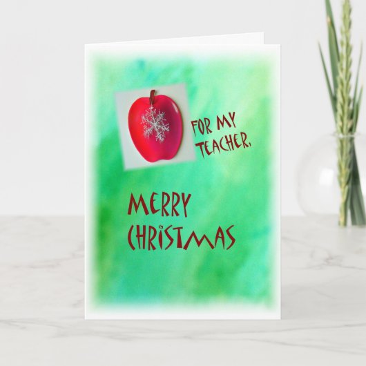 Vrolijk kerstkaartje voor leraar feestdagen kaart (Voorkant)