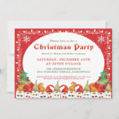 Vrolijk Kerstkabouters Vakantie Party Uitnodiging (Voorkant)