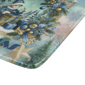 Vrolijk Kerstkalligrafie Blauwe Elf Gouden Decor Snijplank (Hoek)