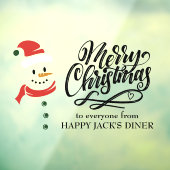 Vrolijk kerstkalligrafie en Snowman Custom Raamsticker (Vel 3)