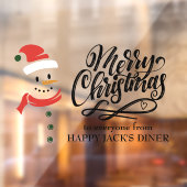 Vrolijk kerstkalligrafie en Snowman Custom Raamsticker (Vel 2)