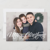 Vrolijk kerstkalligrafie foto overlay feestdagenkaart (Voorkant)