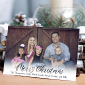 Vrolijk kerstkalligrafie fotoscript feestdagenkaart