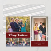 Vrolijk kerstkalligrafie Rode foto Collage Feestdagenkaart (Voorkant / Achterkant)