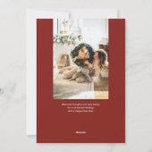 Vrolijk kerstkalligrafie Rood Feestdagenkaart (Achterkant)