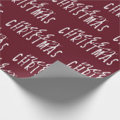 Vrolijk Kerstkalligrafie Rood Wit Feestelijke Chic Cadeaupapier (Hoek)