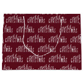 Vrolijk Kerstkalligrafie Rood Wit Feestelijke Chic Groot Cadeauzakje (Voorkant)