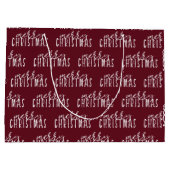 Vrolijk Kerstkalligrafie Rood Wit Feestelijke Chic Groot Cadeauzakje (Achterkant)