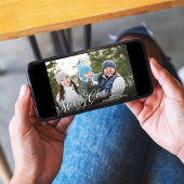 Vrolijk kerstkalligrafie Script rood gestreept Feestdagenkaart