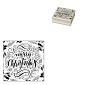 Vrolijk kerstkalligrafie vakantie Kaart cadeau Rubberstempel (Gestempeld)