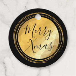 Vrolijk kerstkalligrafie zwart-wit en goudhelder bedankjes labels