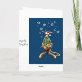 Vrolijk kerstkangoeroe en joey feestdagen kaart (Achterkant)