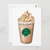 Vrolijk kerstkaramel drizzled-latte briefkaart (Voorkant / Achterkant)