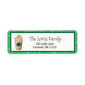 Vrolijk kerstkaramel drizzled-latte etiket (Voorkant)