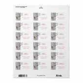Vrolijk kerstkardinaal Birch Branches Etiket (Full Sheet)