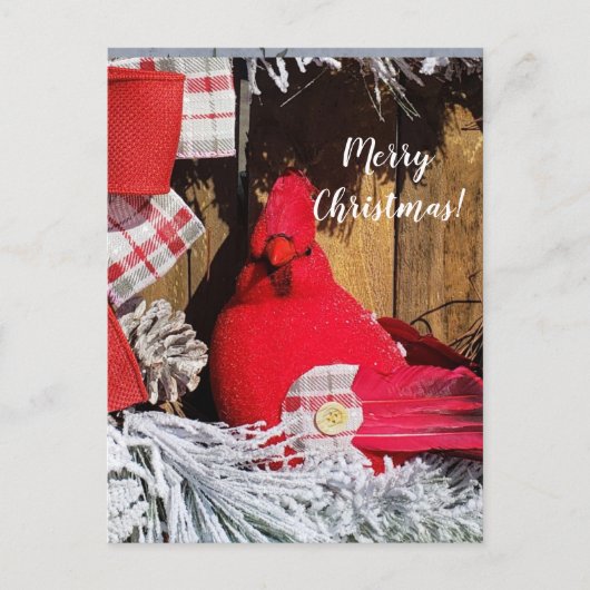 Vrolijk kerstkardinaal briefkaart (Voorkant)