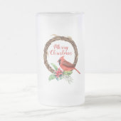 Vrolijk kerstkardinaal en Holly Matglas Bierpul (Center)