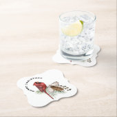 Vrolijk kerstkardinaal en pijnlijk kerstfeest kartonnen onderzetters (Insitu)