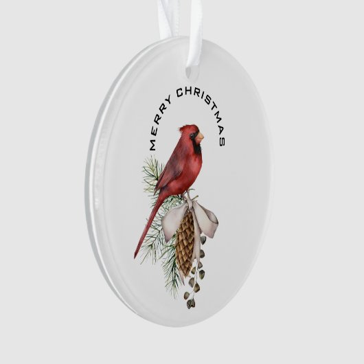 Vrolijk kerstkardinaal en pijnlijk kerstfeest ornament (voorkant)