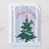 Vrolijk kerstkardinaal feestdagenkaart (Voorkant)