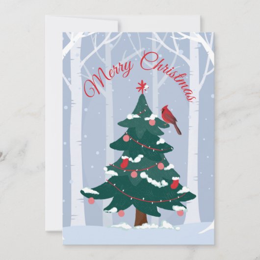 Vrolijk kerstkardinaal feestdagenkaart (Voorkant)