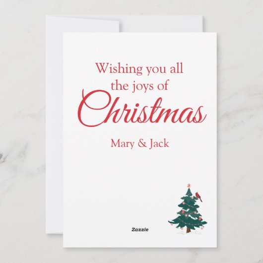 Vrolijk kerstkardinaal feestdagenkaart (Achterkant)