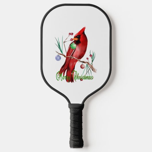 Vrolijk kerstkardinaal pickleball paddle (Voorkant)