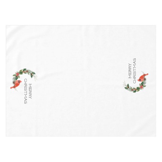 Vrolijk kerstkardinaal tafelkleed (Voorkant (Horizontaal))