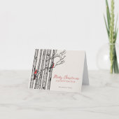 Vrolijk Kerstkardinalen Birch Branches Foto Feestdagen Kaart (Voorkant)