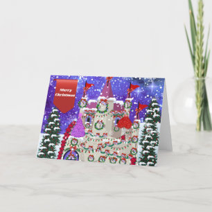 Vrolijk Kerstkasteel Wenskaart Kaart