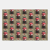 Vrolijk kerstkat in gezichtsmasker onder mistletoe inpakpapier vel (Voorkant 3)