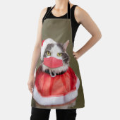 Vrolijk kerstkat in Santa Hat en Face Mask Schort (Insitu)