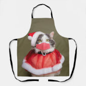 Vrolijk kerstkat in Santa Hat en Face Mask Schort (Voorkant)