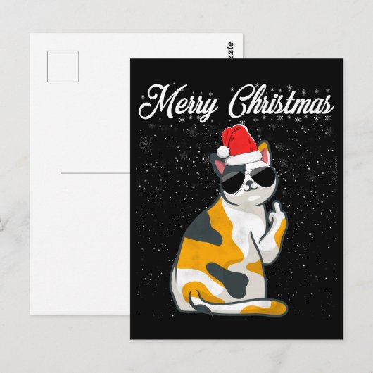 Vrolijk kerstkat Midflinger Rude Xmas Ugandees C Briefkaart (Voorkant / Achterkant)