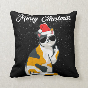 Vrolijk kerstkat Midflinger Rude Xmas Ugandees C Kussen