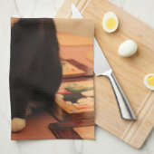 Vrolijk kerstKat Theedoek (Quarter Fold)