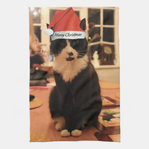 Vrolijk kerstKat Theedoek