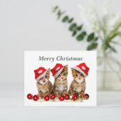 Vrolijk kerstkatten briefkaart (Staand voorkant)
