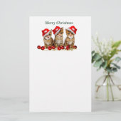 Vrolijk kerstkatten briefpapier (Staand voorkant)